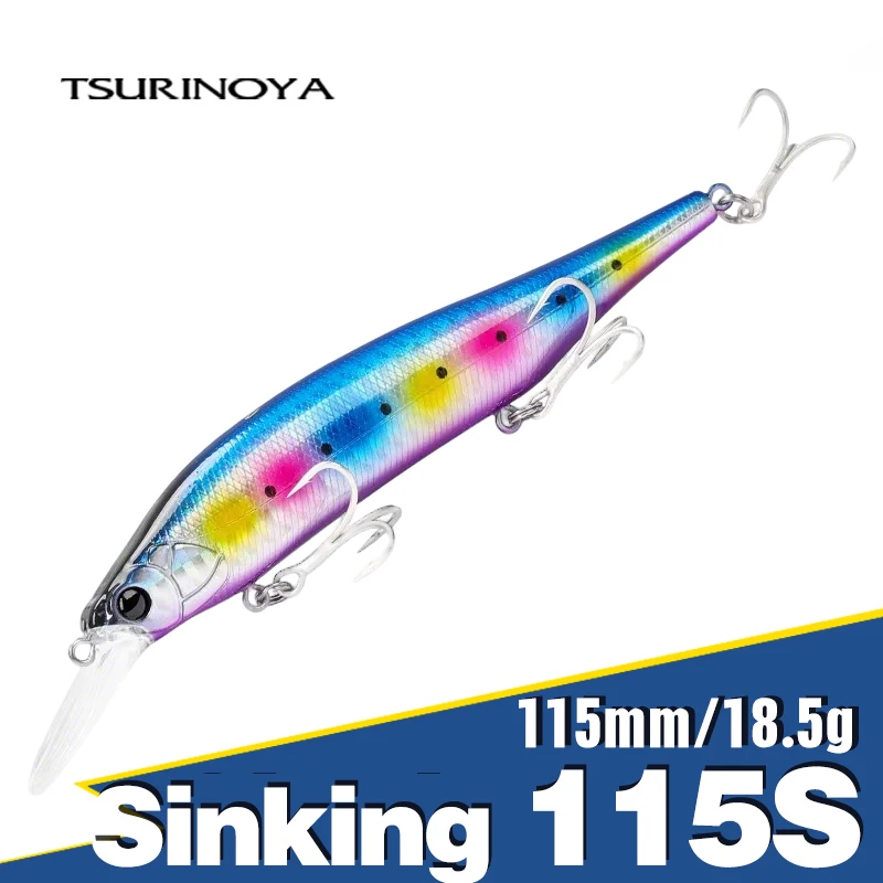 Tsurinoya 115s nyx sinking minnow jerkbait 18.5g 115mm isca de pesca profissional artificial de água salgada