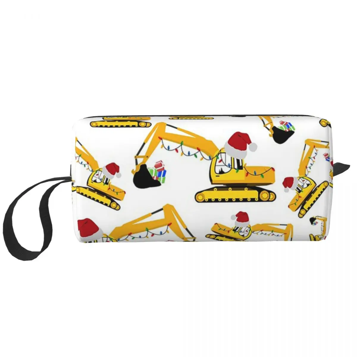 Christmas Excavator Construction Truck Makeup Bag Cosmetic OrganizerToiletry Cosmetic Bag for Women Beauty Travel Pencil Case