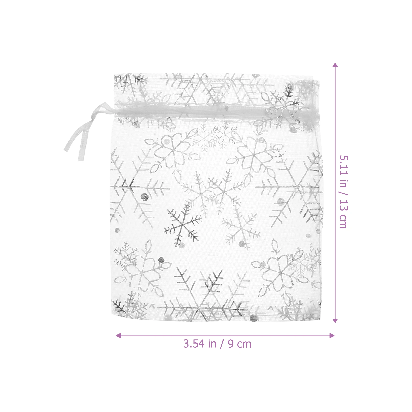 

100 pcs Snowflake Organza Bags Wedding Christmas Party Favor Storage Pouch for Jewelry Gift Yarn Bag Festival Mesh Pouch