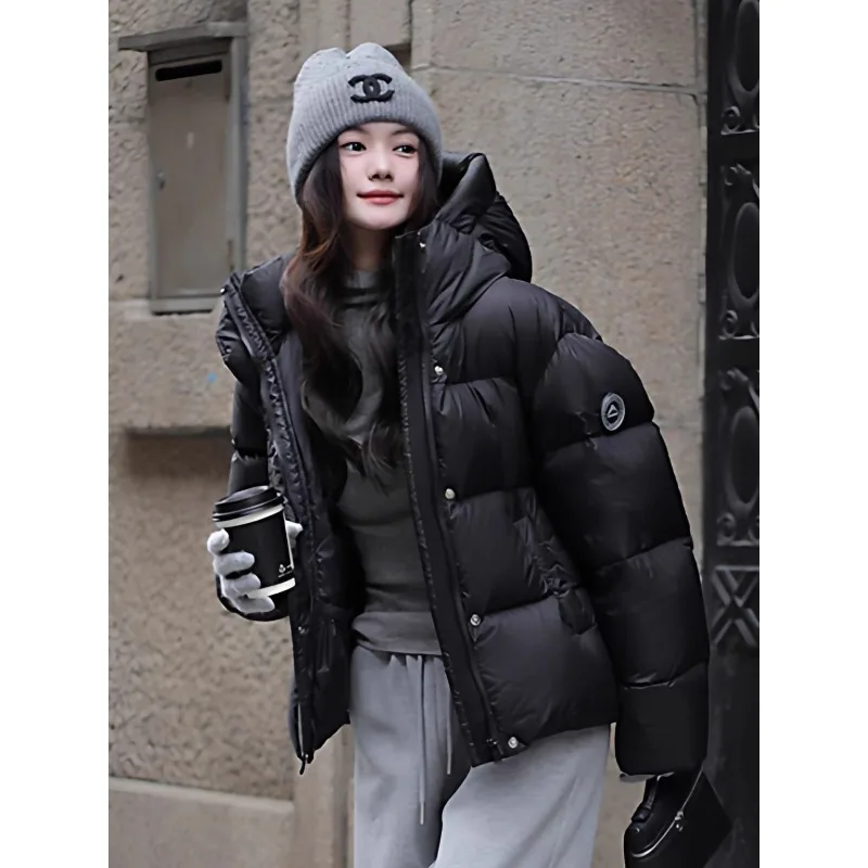 العلامة التجارية الفاخرة سترة منفوخة المرأة الدافئة الأبيض بطة أسفل معطف مبطن تصميم ملابس خارجية سميكة الثلوج الملابس مقنعين يندبروف معاطف #3