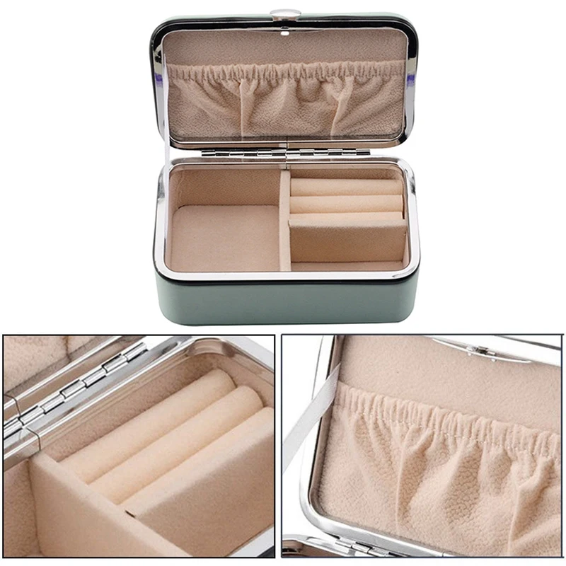 ABQR – présentoir à bijoux de voyage, boîtes à bijoux portables, grilles en cuir PU, boîte de rangement pour colliers et boucles d'oreilles