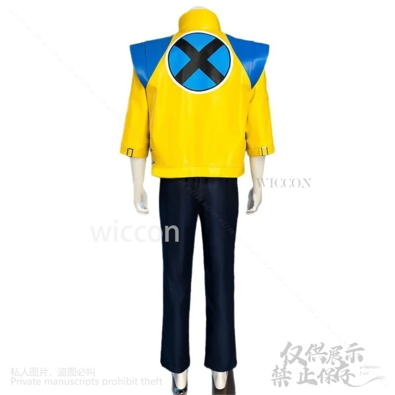 Игра Rivals Косплей Аниме Костюм Волка Y2K Панк Мода Желтое Пальто Куртка Логан Кожаный Хэллоуин Карнавальный Костюм Парик Индивидуальный