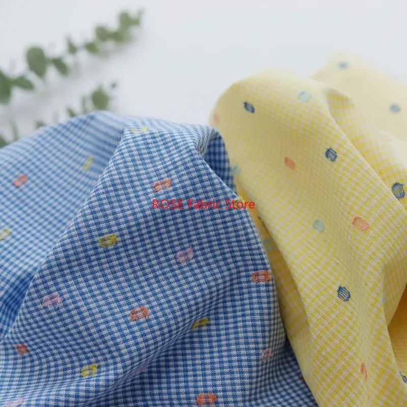 

Sweet and Cute Pure Cotton Check Fabric for DIY Dress and Children's Clothing Sewing Accessories By The Yard