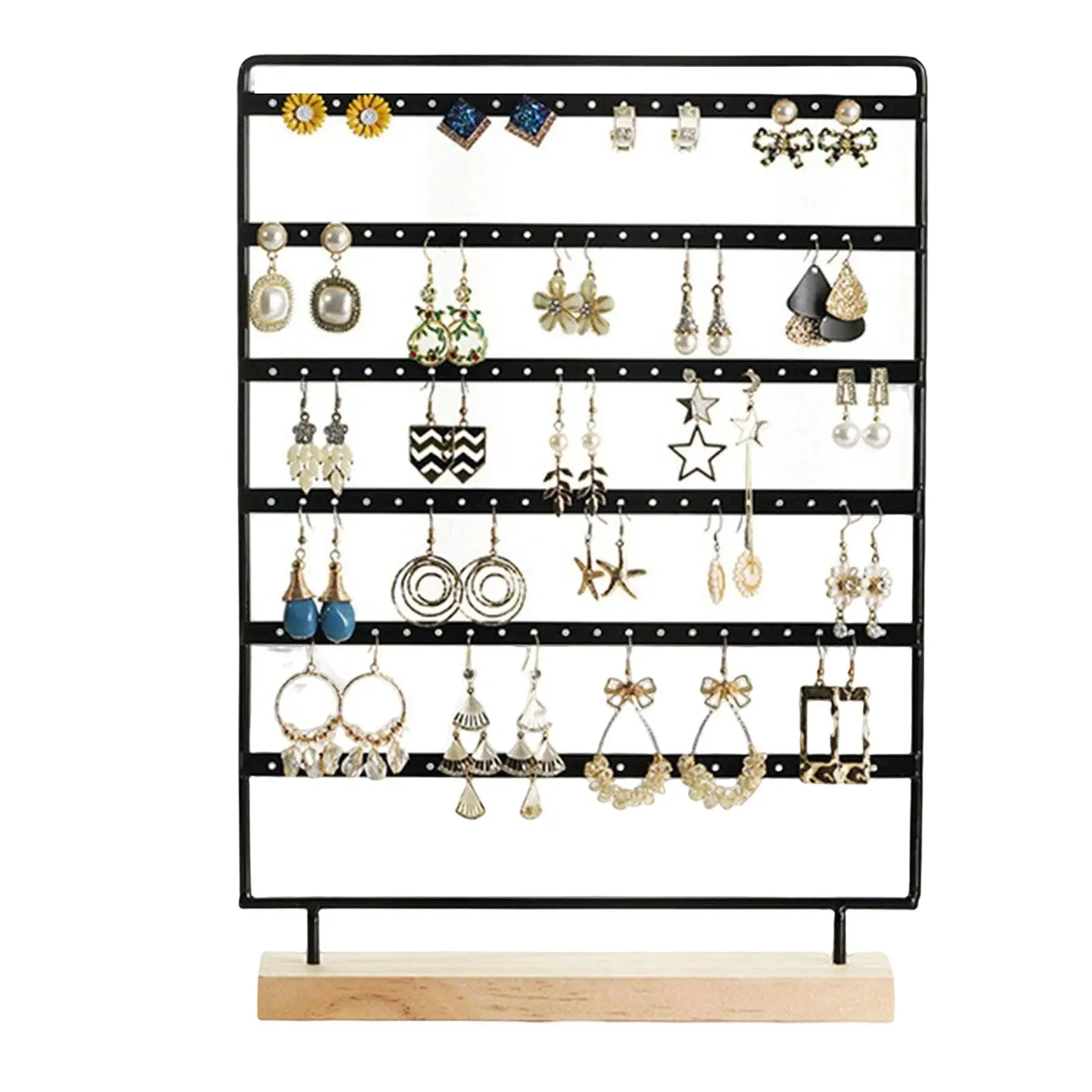 

Earring Holder Stand Women Metal Earring Organizer Necklaces Holder Stud Earring