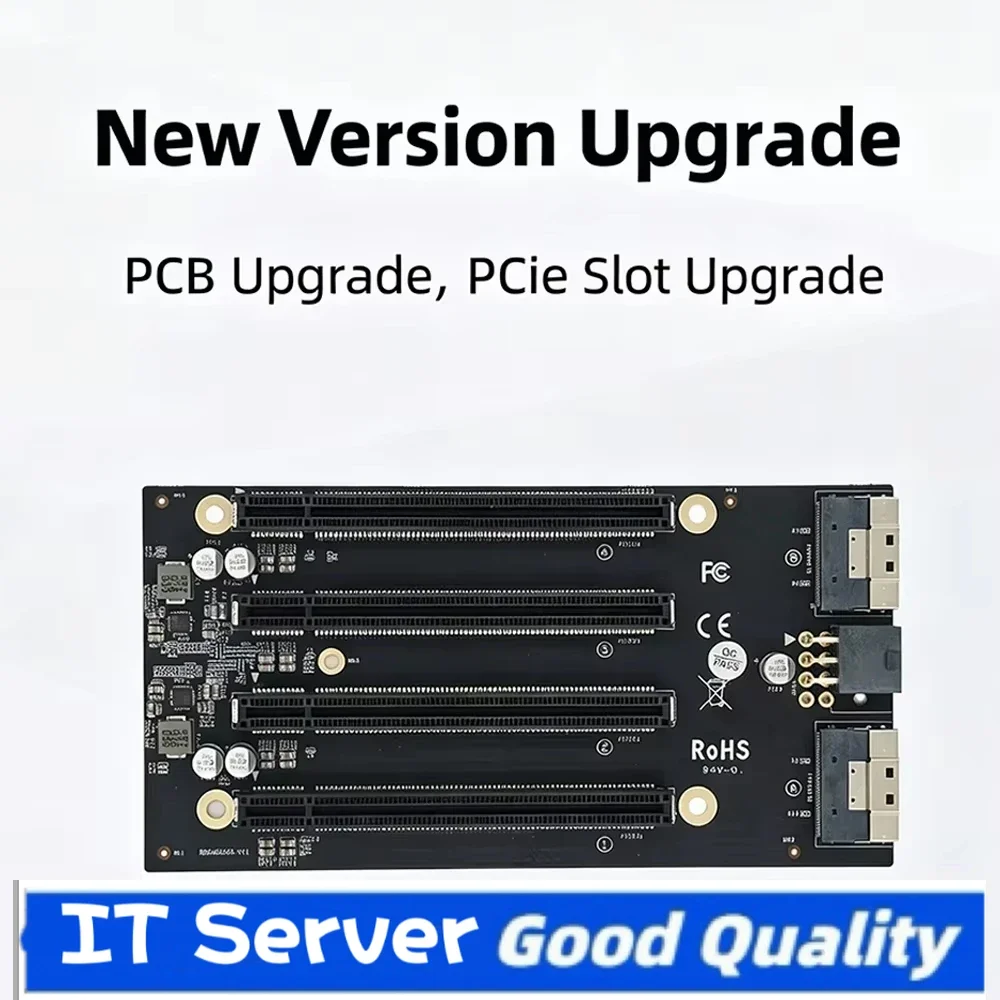 PCIe 4.0 X16 To 4x PCIe X16 Gen4 Expansion Backplane Card SFF-8654 SlimSAS 8i Adapter No More PCIe Slot Shortage for X99 S