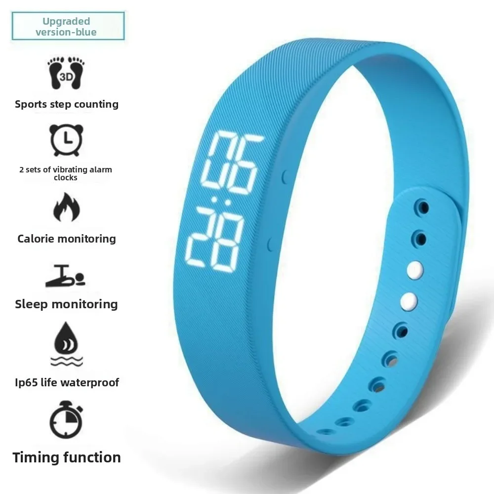

LED Digital Alarm Clock Watch with Calorie Counter Waterproof Vibrating Alarm Bracelet Snooze-proof Adjustable Fitness Tracker