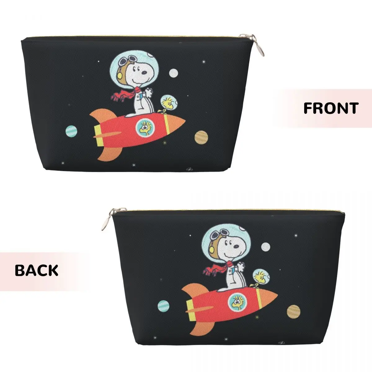 Custom Cartoon Snoopy Astronaut Makeup Bag Women Travel Cosmetic Organizer Fashion Beagle Dog Storage Toiletry Bags