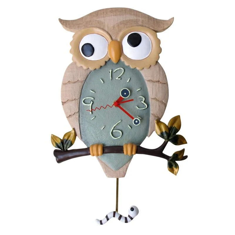 

Upgraded Ultra-Quiet Personalized Wall Clock Fashion Home Creative Clocks Owl Swing Luminous Home Quartz Clock