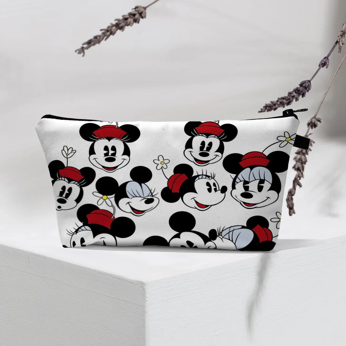 Cartoon Mickey Mouse kosmetische Aufbewahrung tasche Disney Kawaii Muster Minnie Maus Frauen reisen Make-up Taschen tragbare Clutch Tasche