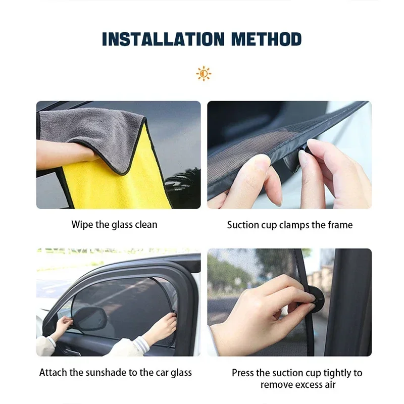 Car Sun Shade UV Protection Car Curtain Car Window Sunshade Rear Window Mesh Sun Visor Summer Protection Window Film