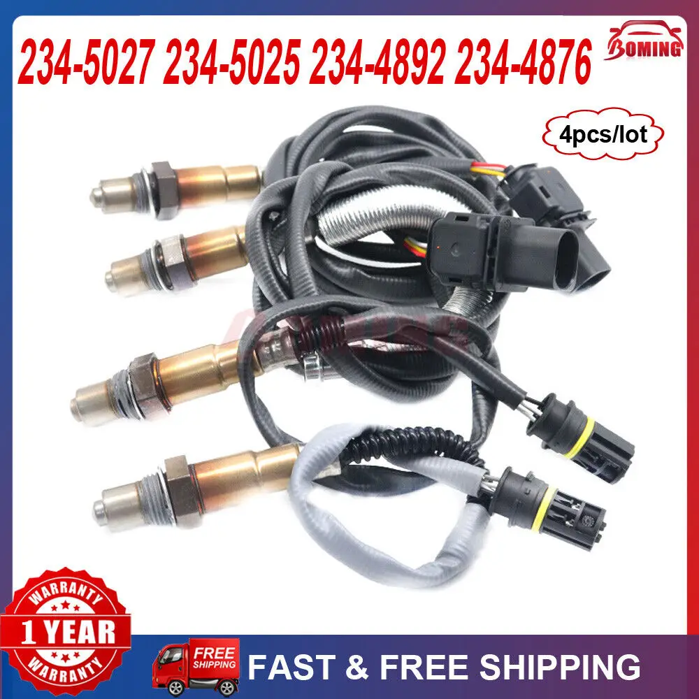 

4Pcs New Car Up&Downstream Air Fuel Ratio O2 Oxygen Sensor 234-5027 234-5025 234-4892 234-4876 For BMW 535i 535xi 3.0L L6 Turbo