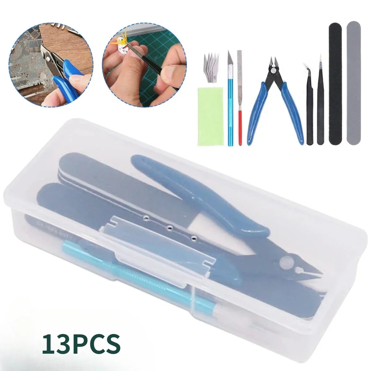 25PCS Gundam Model Making Tools Kit Hobby Building Figurine Gunpla Model DIY Tool Tweezers Pliers Sandpaper Military Model Craft