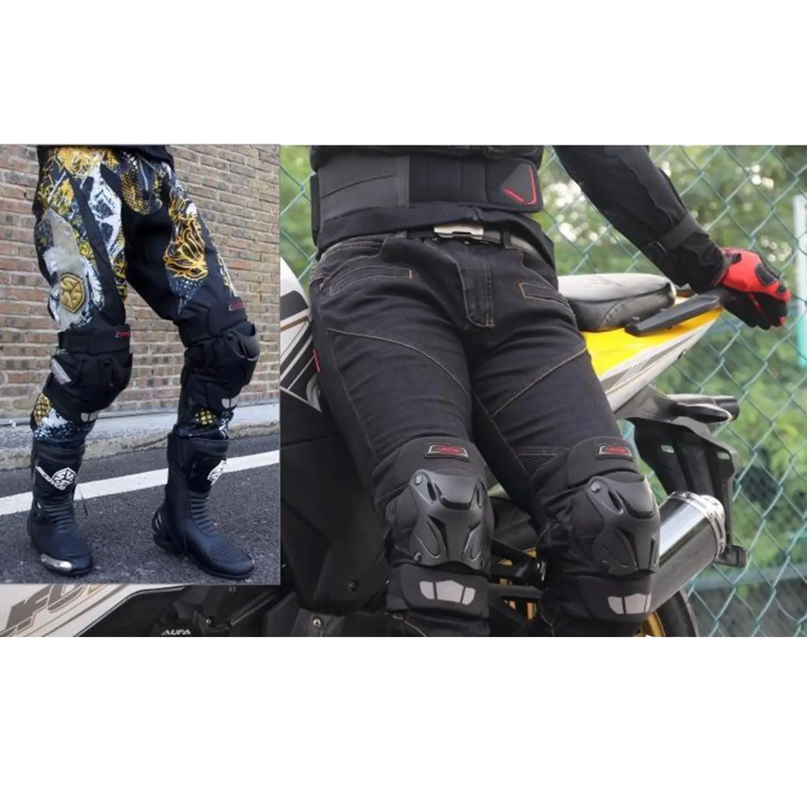 

Lohobby 2 Adjustable Motorcycle Knee Pads, Protection for Racing