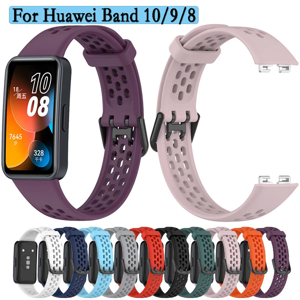 Watchband For Huawei Band 8 Replacement Bracelet Sport Silicone Smart Watch Wrist Strap Adjustable Strap