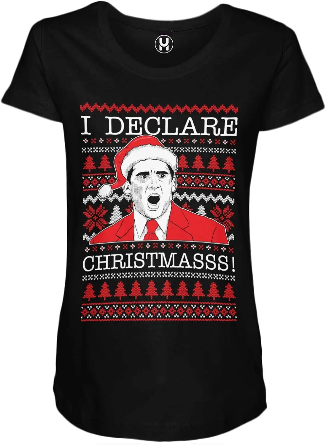 I Declare Christmas! - Michael Scott Ugly Xmas Side Ruched Maternity T-Shirt