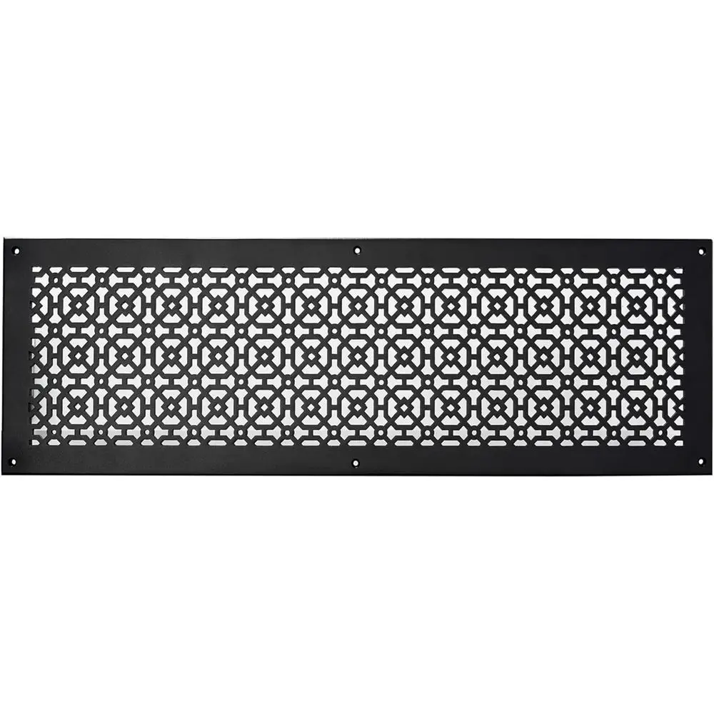 

Вентиляционная решетка для возврата воздуха 8x30, цельнолитая, с порошковым покрытием, черная, с отверстиями под винты