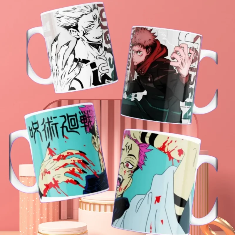 

330Ml Anime Character Breakfast Mug for Jjk Yuji Itadori Satoru Gojo Ryomen Sukuna Anime Ceramic Milk Coffee Cup Gifts Collect