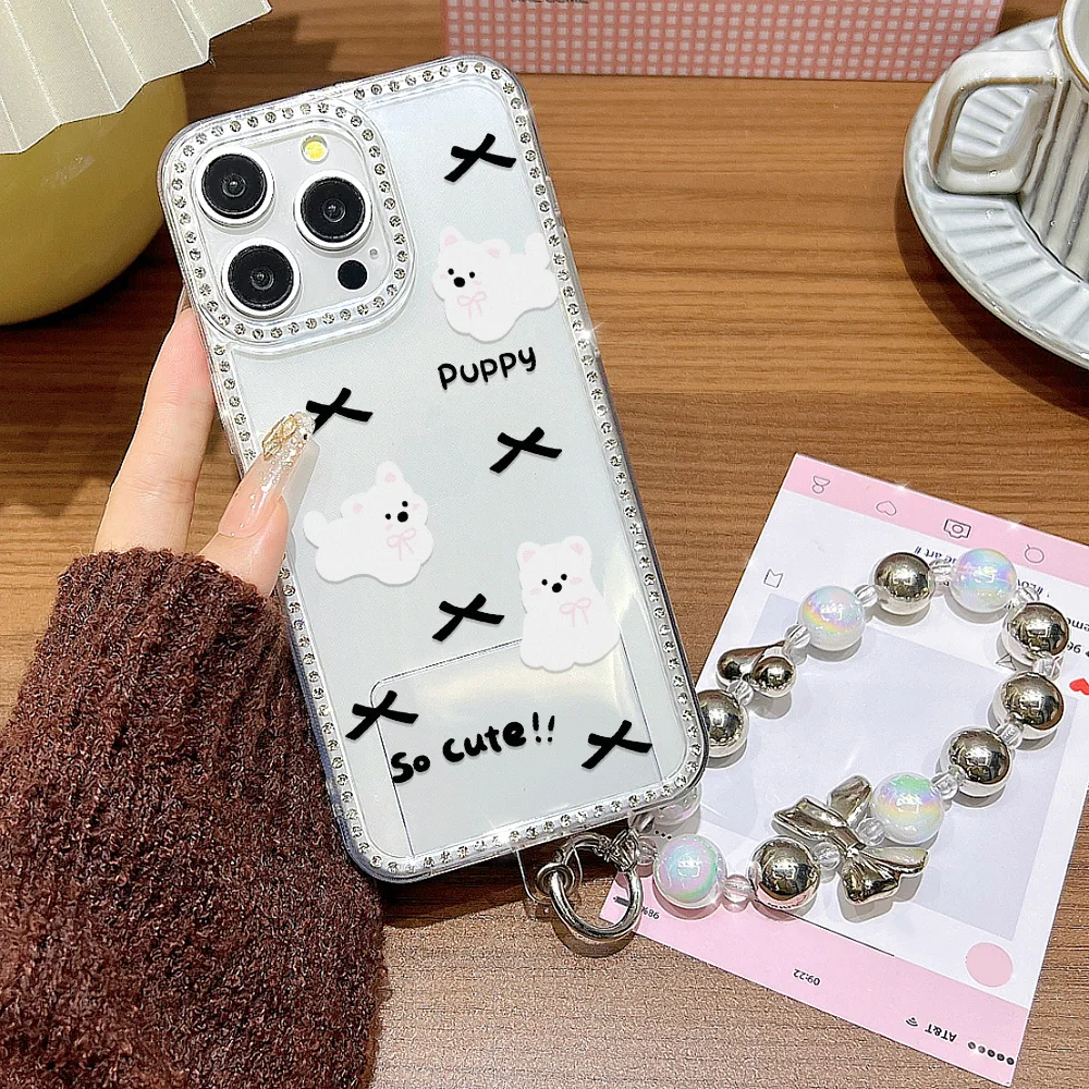 Luxus Diamant Telefon Fall Für iPhone 17 Pro Max 16 15 14 11 13 12 Air 17 pro max Transparente Stoßfest Abdeckung Funda Mit Lanyard
