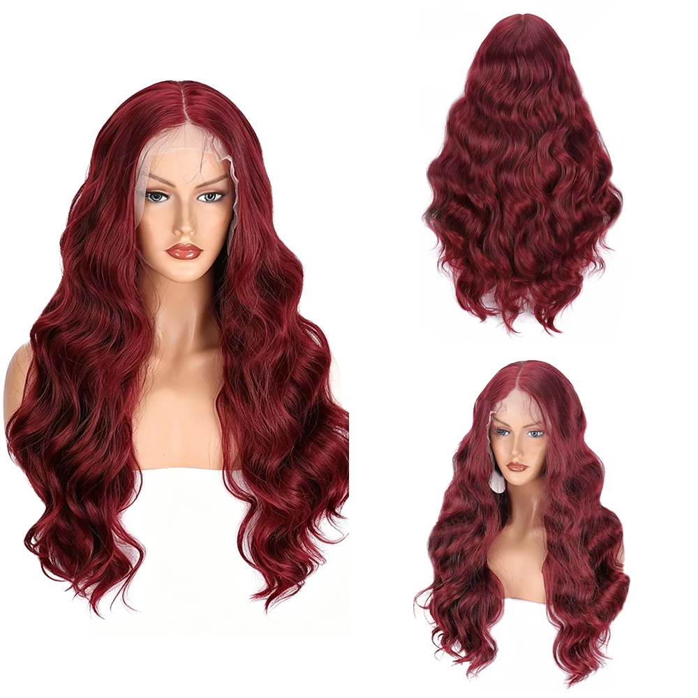 parrucca-con-pizzo-frontale-hd-13×4-per-donne-di-colore-colore-bordeaux-99j-lunga-e-ondulata-con-linea-naturale-dei-capelli-senza-colla-resistente-al-calore-sintetica