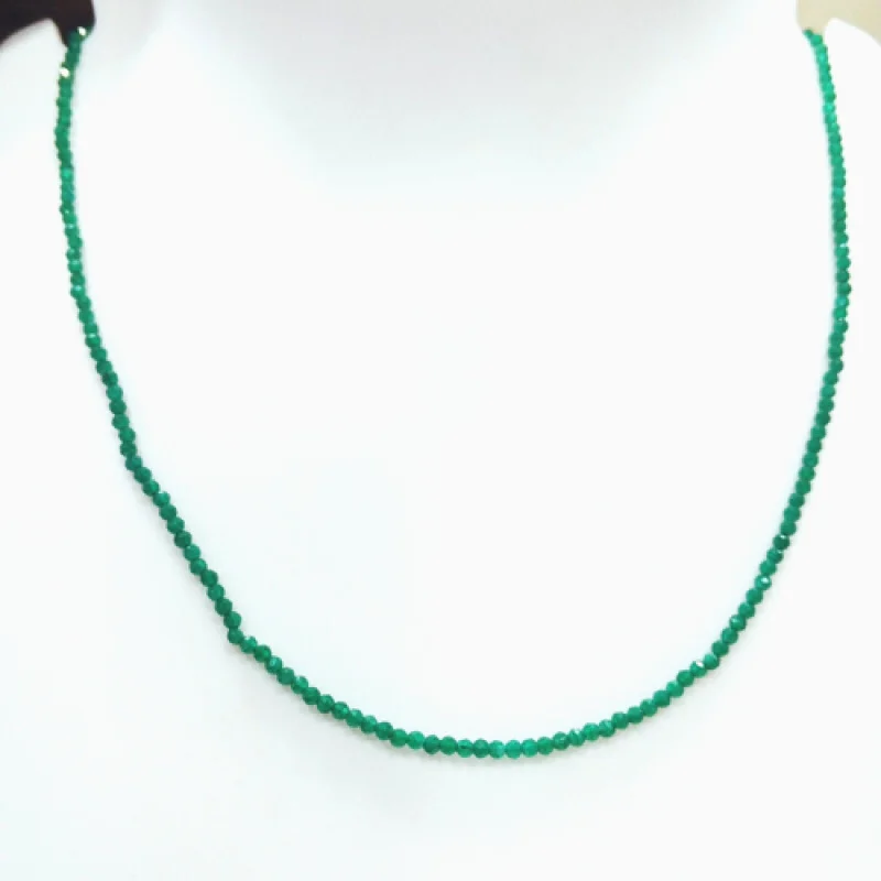 

Natural Onyx Round Faceted 3-3.5mm Green Loose Crystal Beads