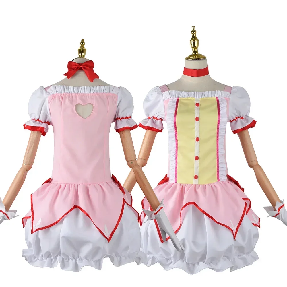 Anime Puella Magi Madoka Magica Kaname Madoka Cosplay Mahou Shoujo Wig Battle Suit Dress Skirt Costume for Magical Girl