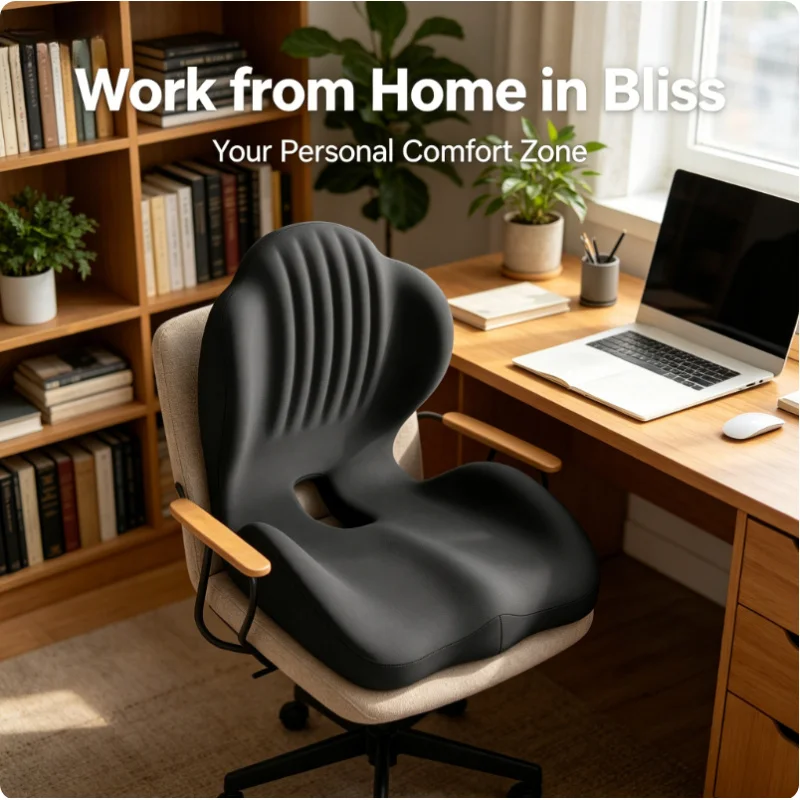 Ergonomisches Memory-Foam-Sitzkissen Orthopädische Lendenwirbelstütze Steißbein- und Ischias-Schmerzlinderung für Bürostuhl und Autonutzung