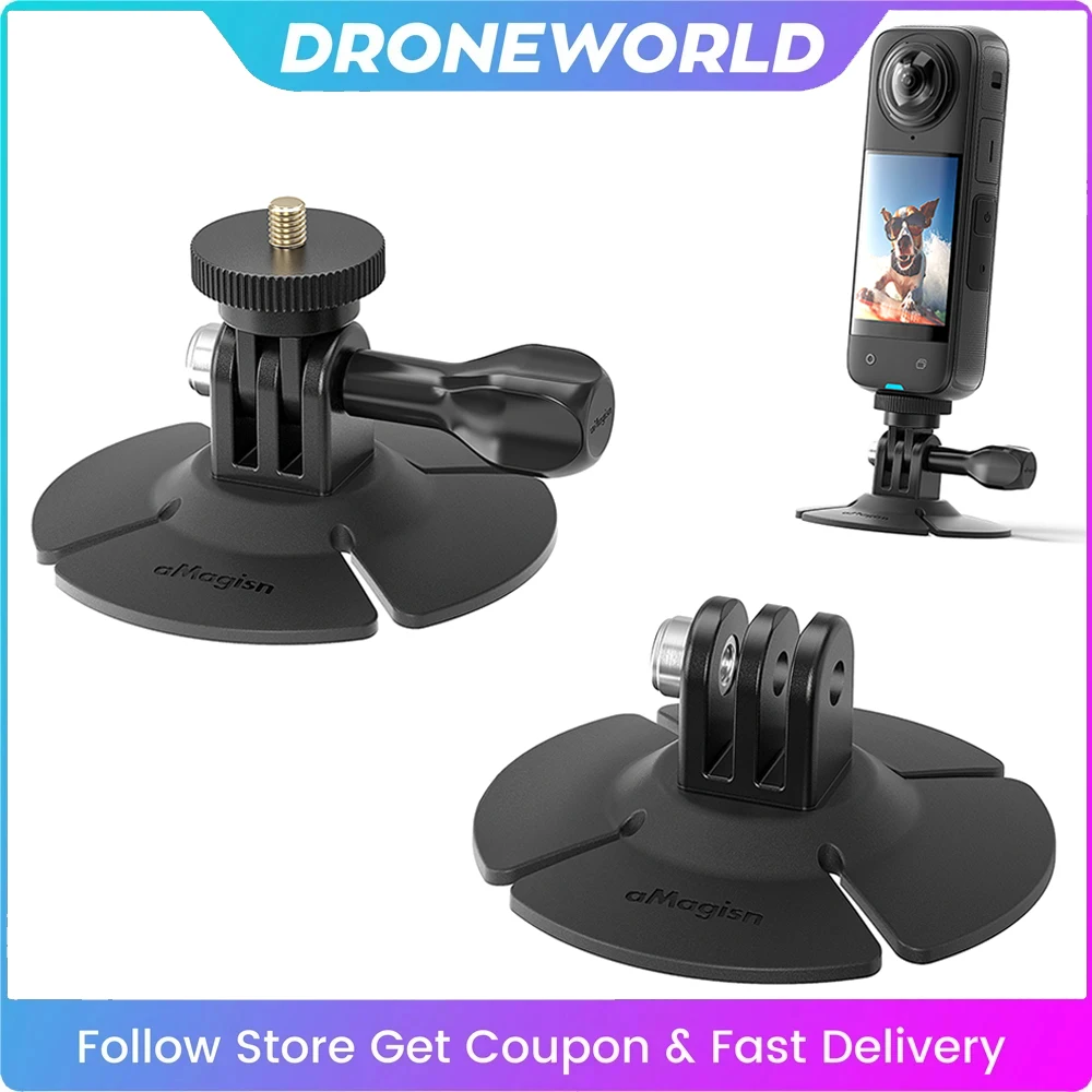 ل Insta360 X5/Go 3S/X4 X3/Ace Pro كاميرا مرنة لاصق قاعدة ملصق جبل دراجة نارية خوذة قاعدة ل DJI Action 4/Gopro