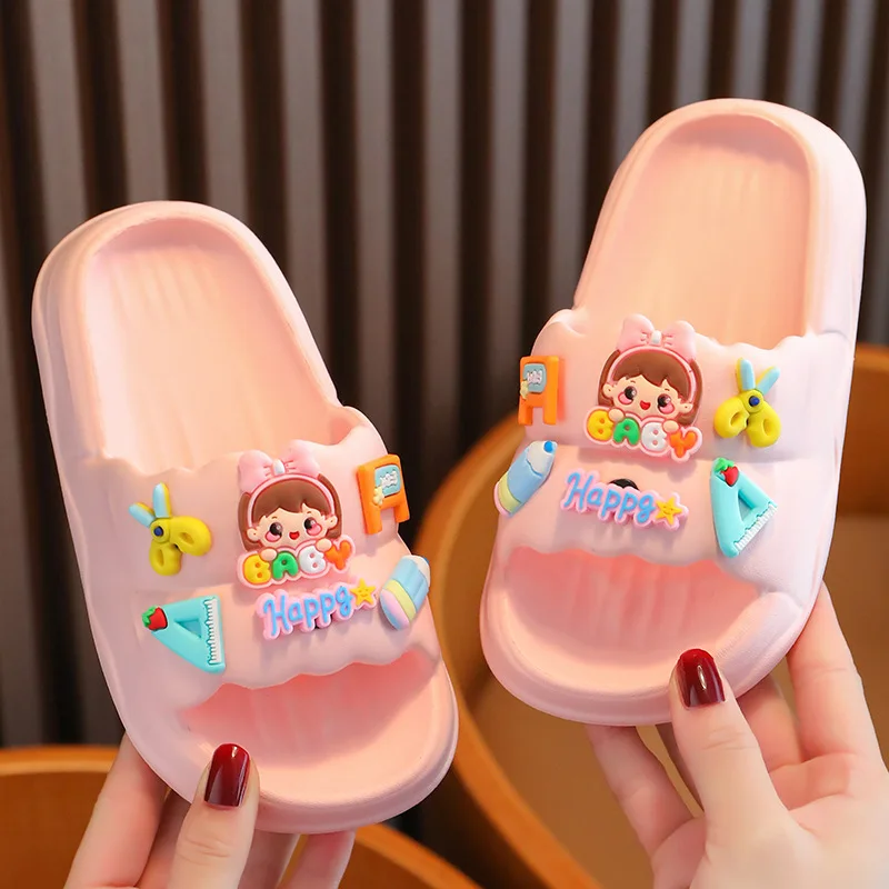 Summer Children\'s Cartoon Slippers Women\'s Indoor Non-slip Thick-soled Home Shoes Outdoor Sandals For Boys and Girls