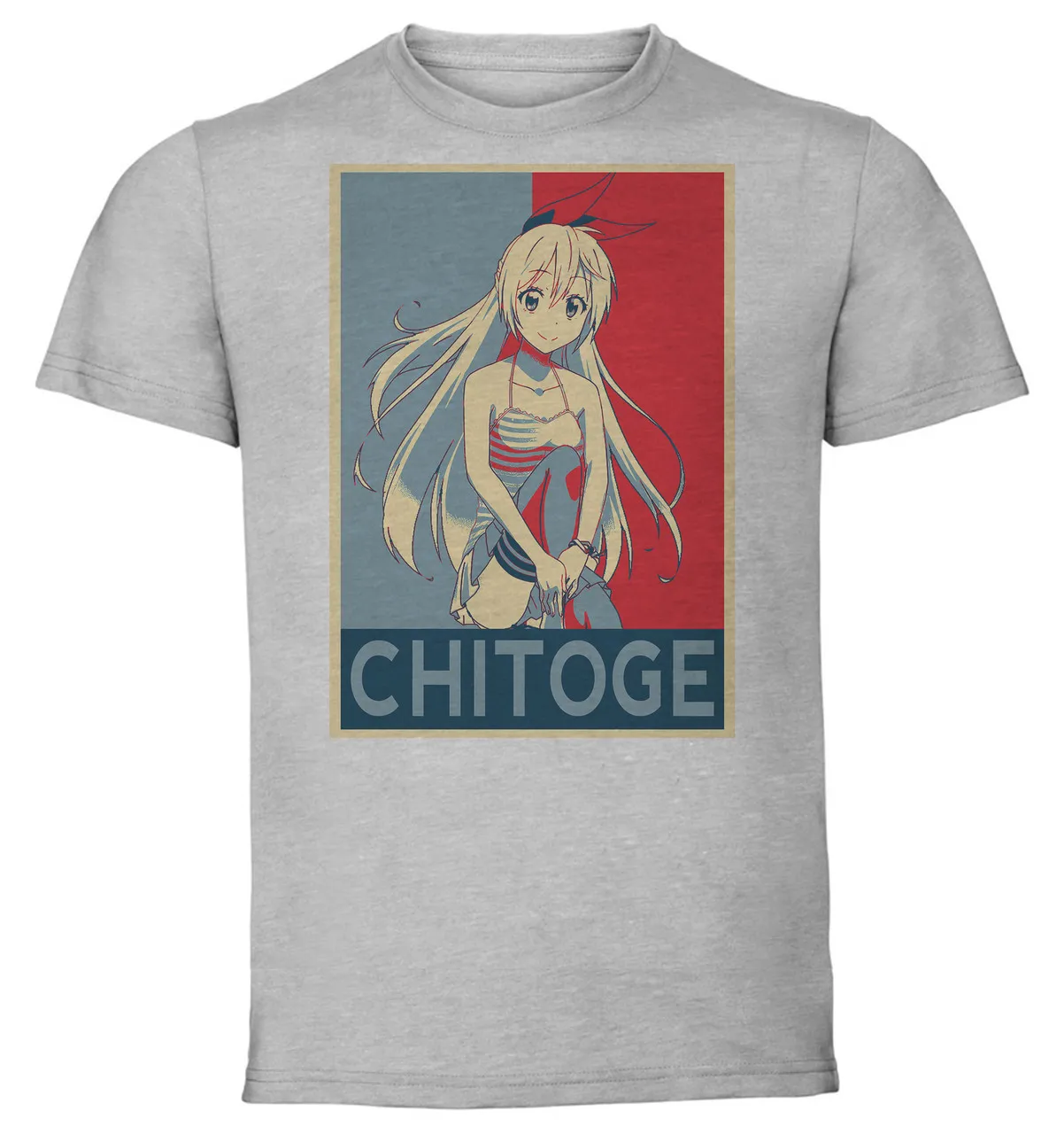 T-Shirt Unisex Grey Propaganda Nisekoi Chitoge Kirisaki Variant 4