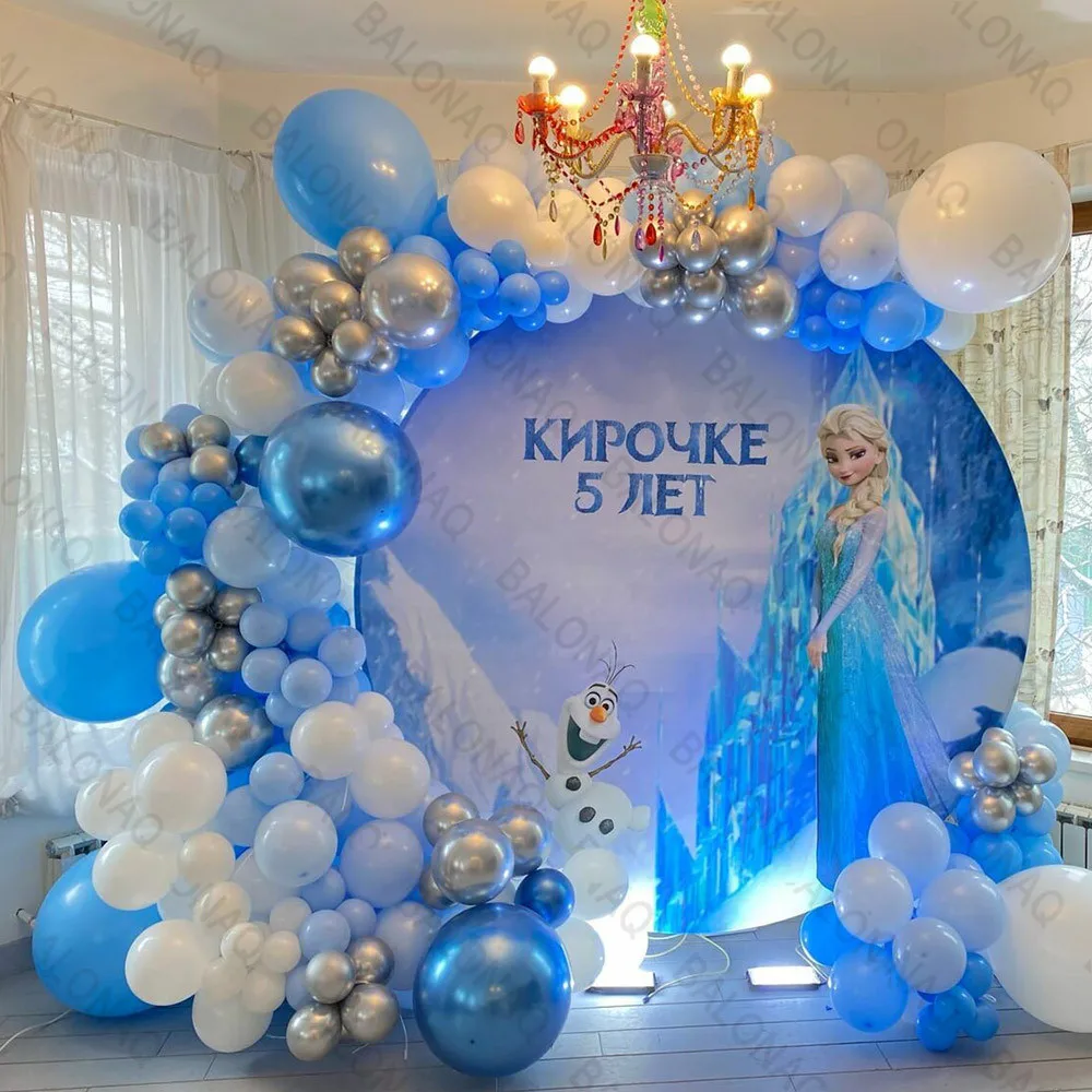 

110pcs Disney Frozen Theme Party Decorations Princess Elsa Double Sided Balloons Girls Birthday Party Baby Shower Air Globos