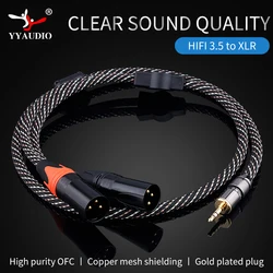 YYAUDIO HIFl Stereo 3.5mm to XLRAudio cable Hi-End 6N OFc 3.5mm to2XLR Cable Dual XLR Male AdapterBreakout ysplitter cable