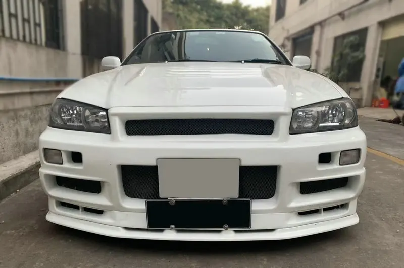 fiber glass bumper for nissan R34 GTT GTR conversion kit front bumper with accessories(Can only fitted with conversion hood)