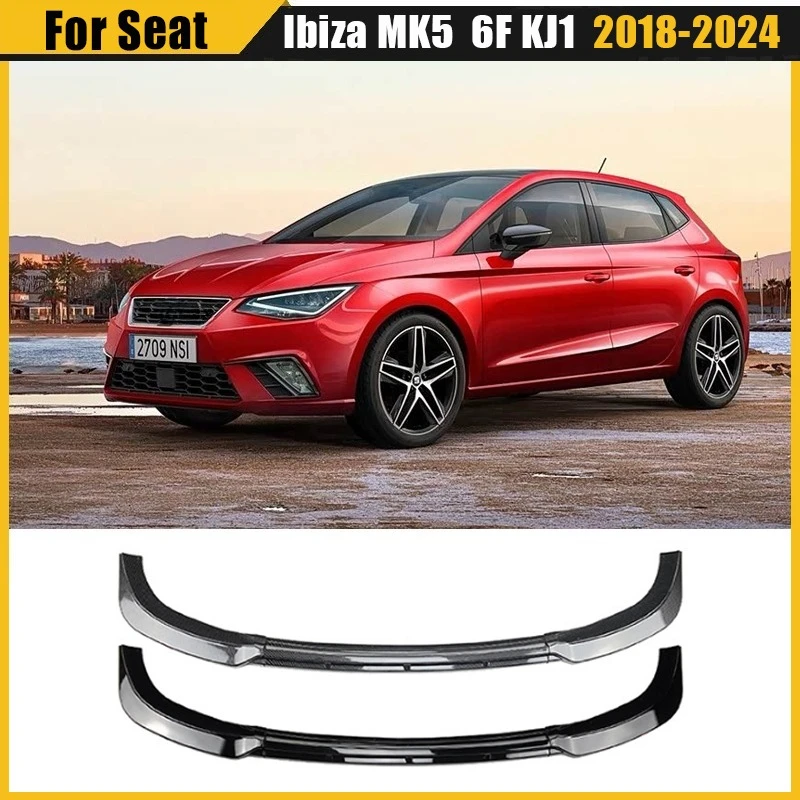 

Front Bumper Splitter Lip For Seat Ibiza MK5 Standard/FR 6F KJ1 2018-2024 Spoiler Diffuser Canard Body Kit Guard Protector