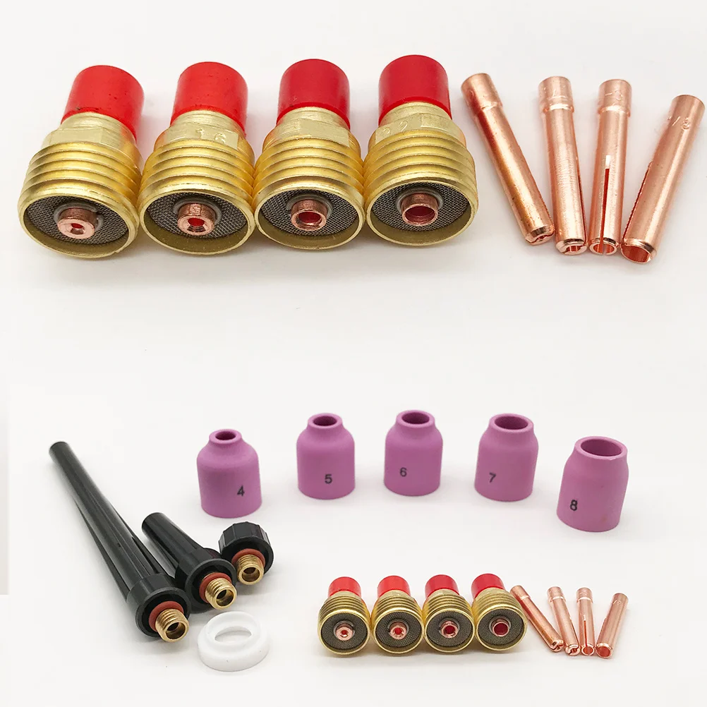 

17Pcs Tig Torch Set Gas Lens Collet Body Assorted Sizes Easy Install Low Burn- Wp9 Wp25 Welding Torch Kit