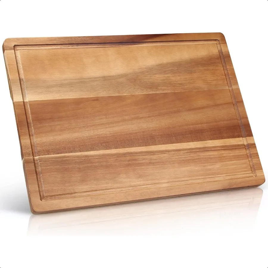 

17 Best Solid Acacia Wood Cutting Boards for Kitchen Meat Large Wooden Charcuterie Board Food Non Toxic Hardwood Chopping Board