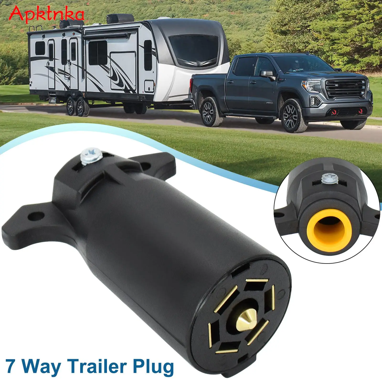 7 Way Rv-Stijl Aanhangwagen Lichtstekker Connector Bedrading Socket Vervangende Blade Pin Adapter 12V Caravan Slepen Rv Jacht Accessoires