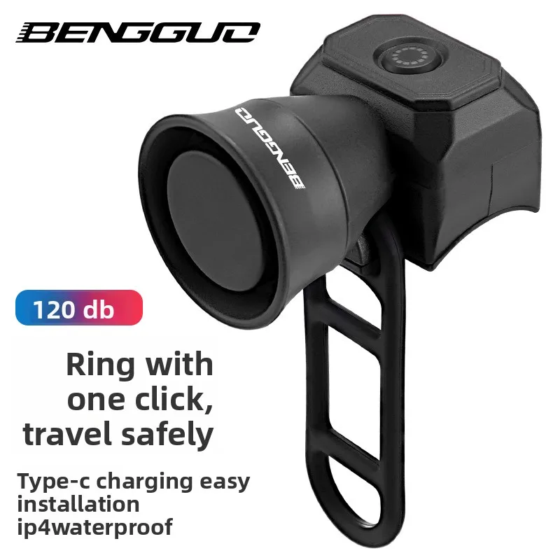 

Waterproof Bicycle Horn 120dB - Rechargeable Safety Alarm for E-Bikes & Cycling