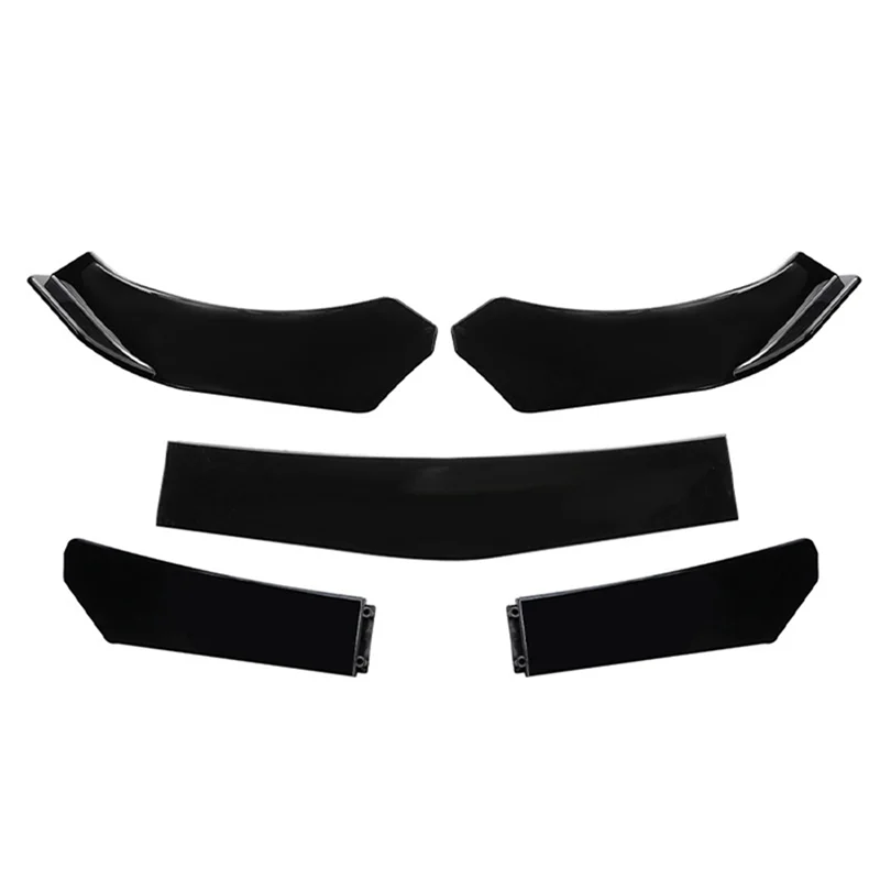 

OB-5-Piece Set Universal Car Front Lip Chin Bumper Splitter, Stepped Design Spoiler For Aerodynamic Performance