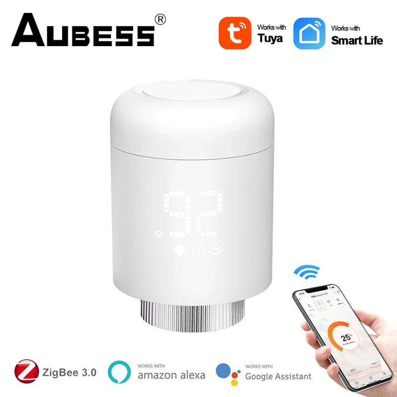 

Tuya ZigBee Thermostat Radiator Smart TRV Thermostatic Valve Temperature Controller Support Alexa Google Home Need ZigBee Hub