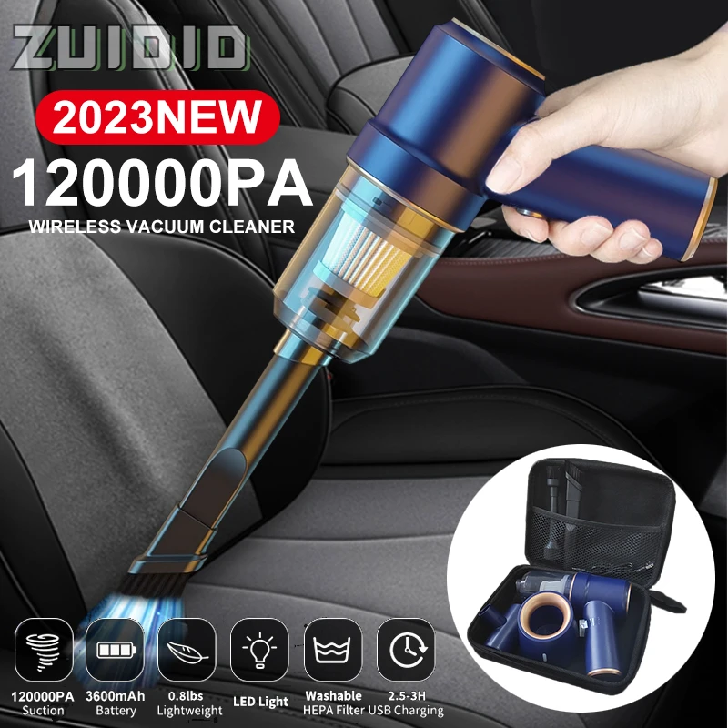 

120000Pa 3 in 1 Wireless Portable Car Vacuum Cleaner Handheld Powerful Vacuum Cleaners For Car Home Office Keyboard Cleaning