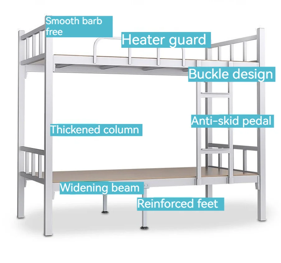 High Quality Apartment Queen Bed Metal Platform Bunk Bed Art Splicing Beds Dormitory Iron Low Price Customized Bedroom Furniture