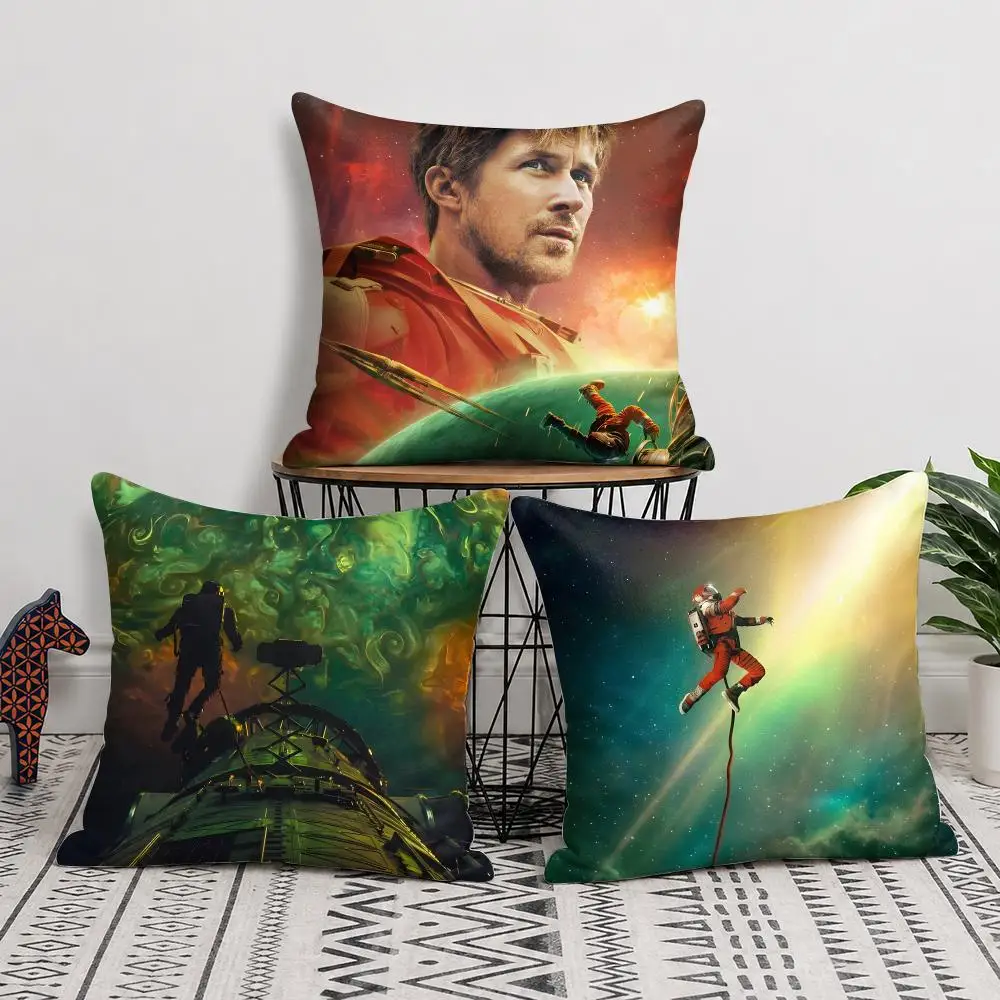 Cushion Cover Double-Sided Plush Sofa Cushion Covers Organic Breathable Invisible Zipper Movie P-Project Hail Mary