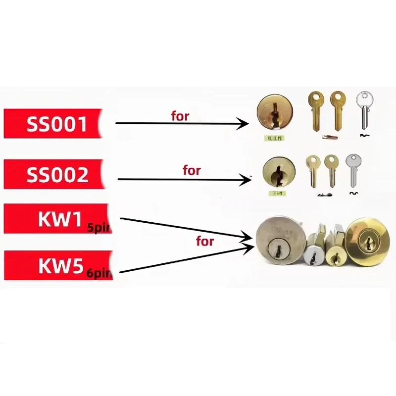 Lishi 2 в 1 KW1 KW5 SS001 SS002 Слесарные инструменты для домашних дверей Гражданские замки