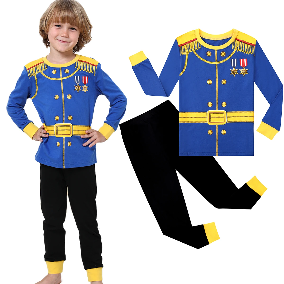 Prinz-Kostüm für Kinder, Jungen, Halloween, Karneval, Party, Nachtwäsche, Kleinkind, blau, langärmelig, Pyjama, Thema, Schießkleid-Ups-Sets