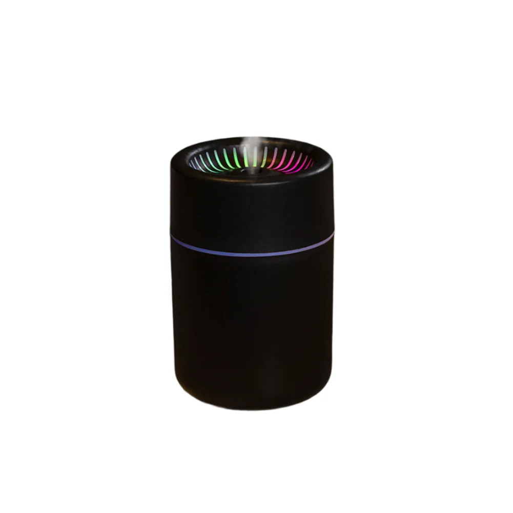 USB portable humidifier with ambient light designed for quiet operation in home car or travel powered by USB for convenience