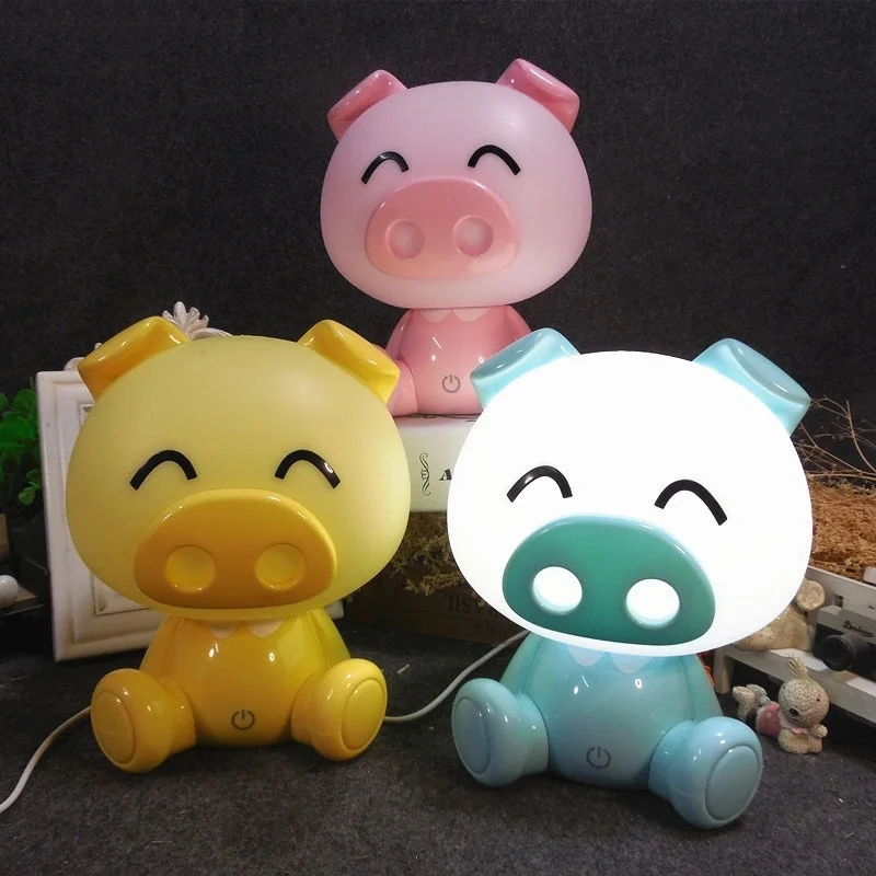 

Modern Pig Led Usb Night Light For Children Baby Bedroom Christmas Night Lamp Kids Rooms Bedside Home Decor Lighting Fixtures