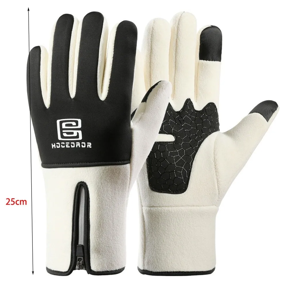 New Polar Fleece Winter Gloves Warm Full Finger Touch Screen Gloves Windproof Coldproof Windproof Cold Proof Gloves Gift