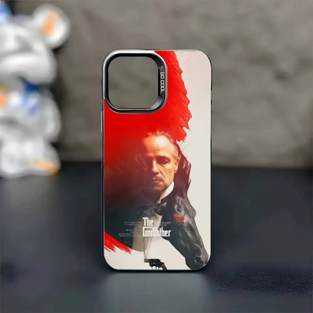Etui na telefon T-The Godfather do iPhone'a 17, 16, 15, 14, 13, 12, 11, Pro Max, Plus, czarne, srebrne, w stylu Candy