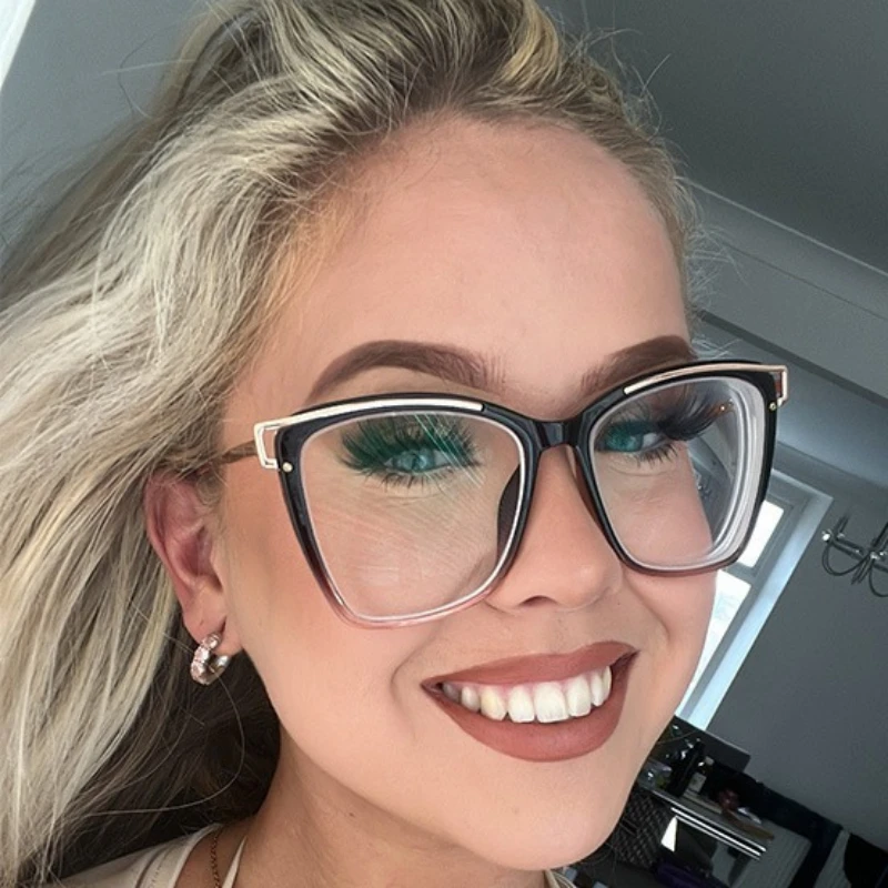 EYORA Everyday Wear TR90-Metal Women Reading Glasses Myopia Eyewear Hyperopia Anti Blue Ray Progressive Photochromic Eyewear