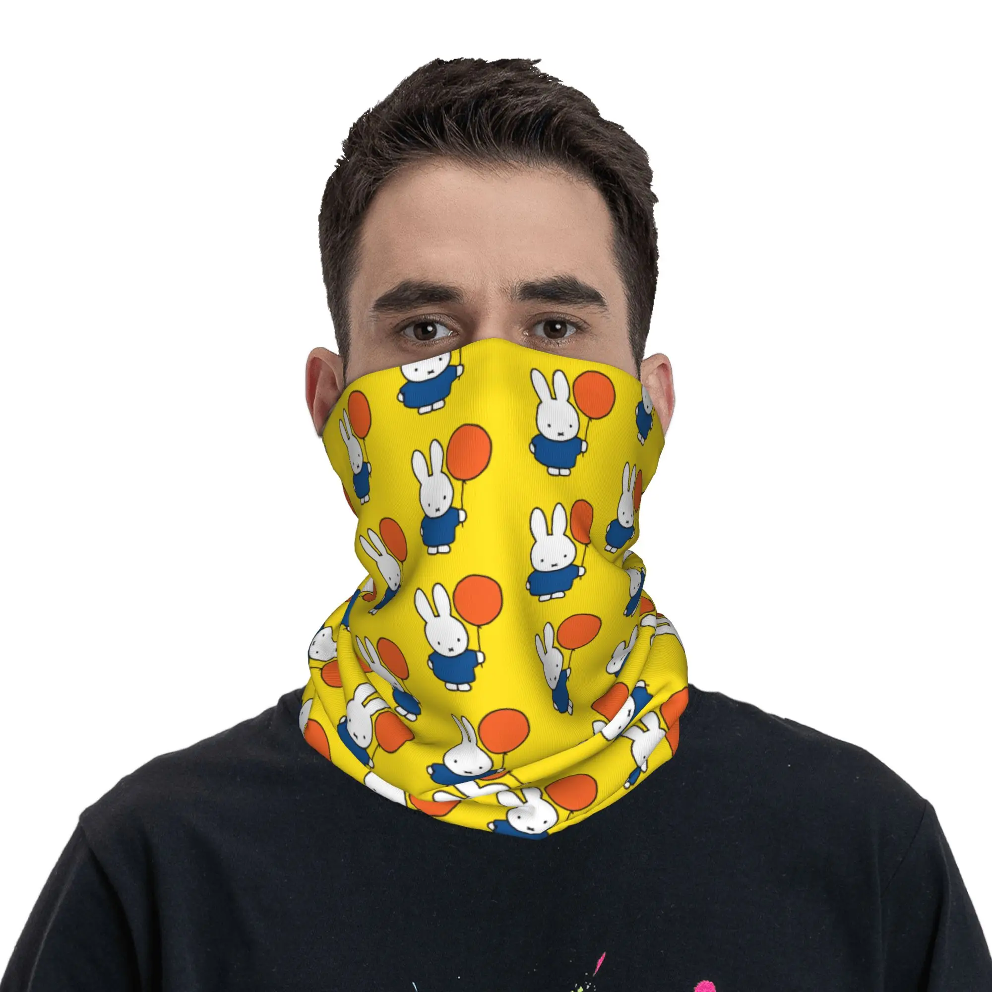 Kawaii Miffyy Bandana Neck Cover Printed Cute Cartoon Rabbit Mask Scarf Warm Balaclava Outdoor Sports Unisex Adult All Season